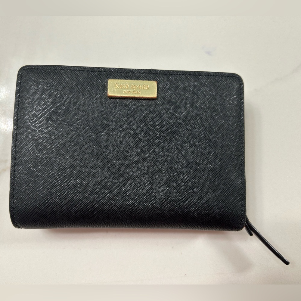 Kate Spade Black Wallet with Gold Logo
